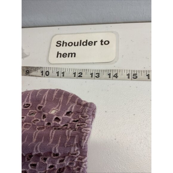 Free People That Girl Eyelet Off The Shoulder Ruffle Crop Top Size‎ XS purple - Picture 6 of 8